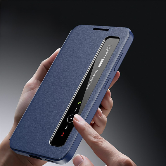 Husă din piele cu fereastră Smart View pentru Samsung Galaxy S25 FE