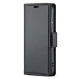 Husă pentru Xiaomi Poco F7 Pro, ERBORD Glossy Litchi, portofel cu clapetă, negru