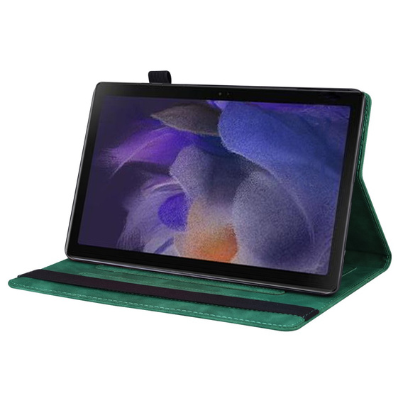 Husă pentru Samsung Galaxy Tab A9+, Classic, cu spațiu pentru stylus, verde