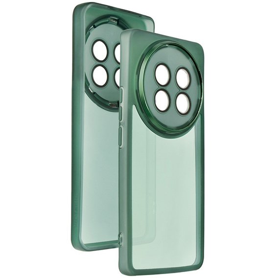 Husă din silicon pentru Realme 12, cu protecție pentru cameră, transparent / verde