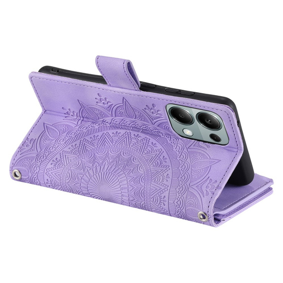 Cu clapetă pentru Xiaomi Redmi Note 13 Pro 4G / Xiaomi Redmi Note 14S / Xiaomi Poco M6 Pro 4G, Mandala, violet