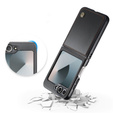 Husă pentru Samsung Galaxy Z Flip7 FE / Z Flip6, CASEME Litchi Leather, negru