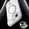 Husă pentru iPhone Air, pentru MagSafe, cu suport, transparentă cu inserții gri