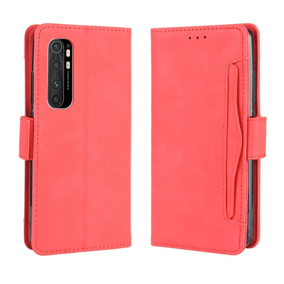 Cu clapetă pentru Xiaomi Mi Note 10 Lite, Card Slot, roșu
