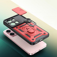 Husă blindată pentru Oppo Reno 13 Pro, CamShield Slide, roșu