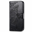 Cu clapetă pentru Samsung Galaxy M15 5G, Butterfly, negru