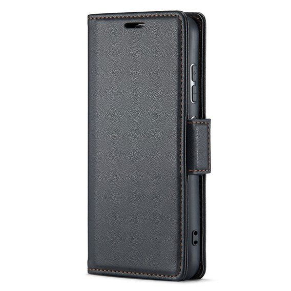 Husă pentru Xiaomi 15, ERBORD Glossy Litchi, portofel cu clapetă, negru