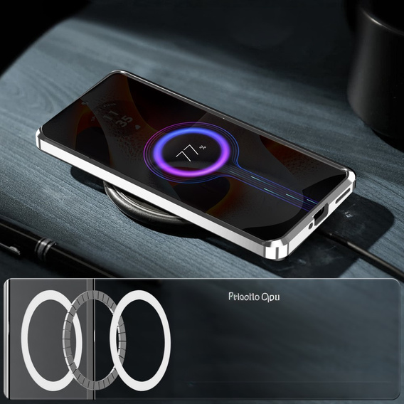 Carcasă de protecție pentru camera foto pentru Motorola Edge 50 Pro 5G, CamShield MagSafe, de argint
