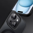 Husă pentru iPhone 15, pentru MagSafe, ERBORD Matt Case, negru + sticlă pentru ecran