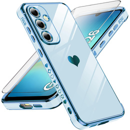 Carcasa pentru Samsung Galaxy A26, Electro heart, albastru + sticlă 9H