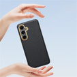 Husă din piele pentru Samsung Galaxy S25, leather hybrid, negru