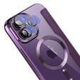 Cu clapetă pentru iPhone 12 Pro, RFID Wallet MagSafe CamShield, violet