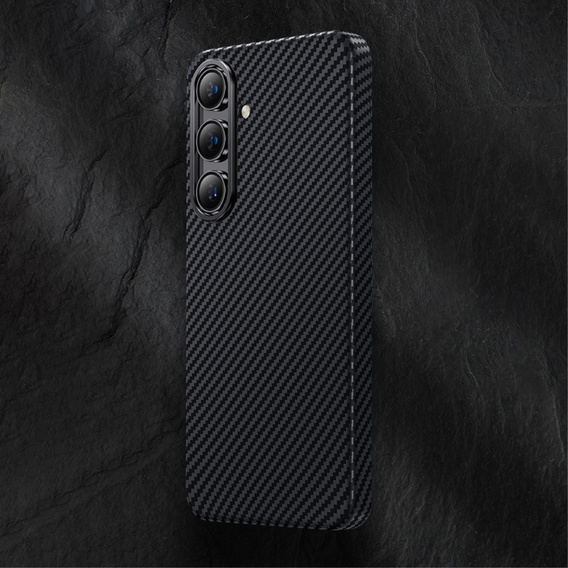 Carcasa BENKS Kevlar pentru Samsung Galaxy S24, pentru MagSafe, Carbon Fiber, negru