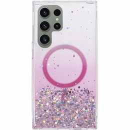 Husa pentru Samsung Galaxy S24 Ultra, Glittery, pentru MagSafe, roz