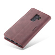 Husa CASEME pentru Samsung Galaxy S9 Plus, Leather Wallet Case, maroon