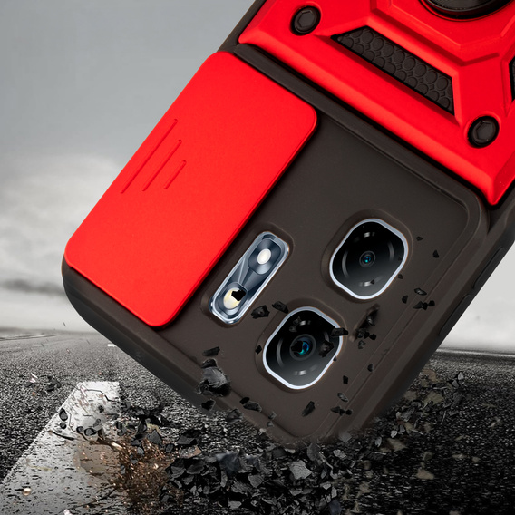 Husă blindată pentru Infinix Hot 50i 4G, CamShield Slide, roșu