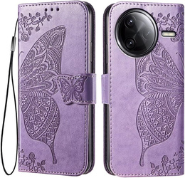 Cu clapetă pentru Xiaomi Poco F7 Ultra, Butterfly, violet