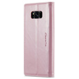 Carcasă flip CASEME pentru Samsung Galaxy S8, Waxy Textured, roz