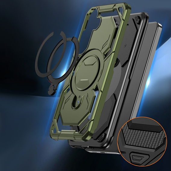 Husă magnetică cu suport pentru Samsung Galaxy A57 5G, verde