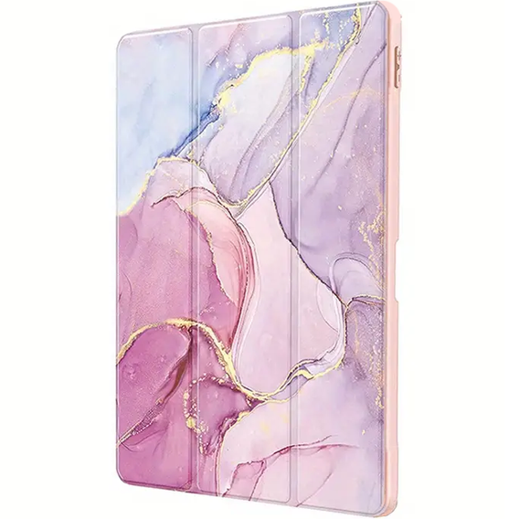 Husă pentru iPad 10.9" 2022 (10 gen.), Smartcase Hybrid, cu spațiu pentru stylus, Marble roz