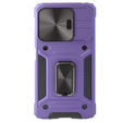 Carcasă blindată pentru Xiaomi Redmi Note 13 5G, CamShield Slide, violet + sticlă călită 9H