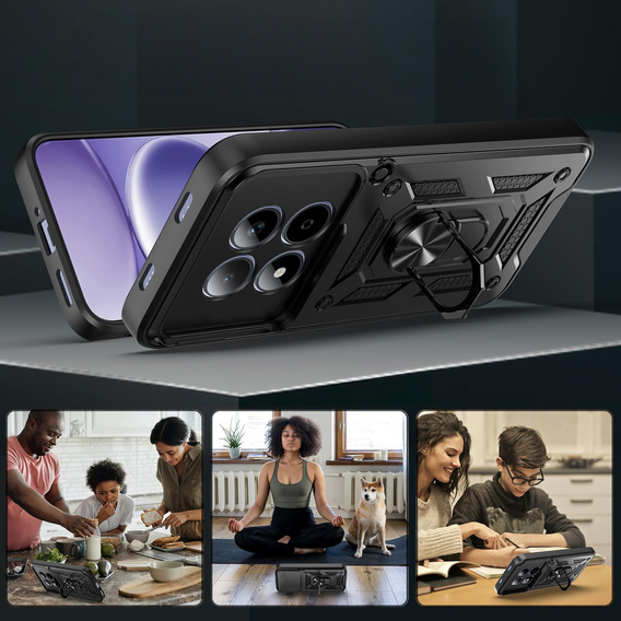 Husă blindată CamShield Slide cu capac pentru cameră și inel pentru Xiaomi Redmi Note 15 Pro 4G