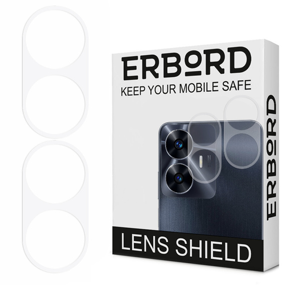 2x ERBORD sticlă călită ERBORD pentru camera pentru Realme C55, transparentă