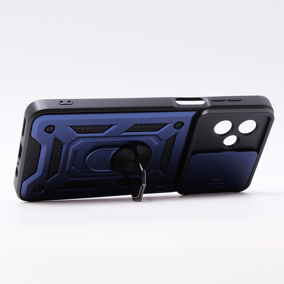 Husă blindată pentru Motorola Moto G54 5G, CamShield Slide, albastru