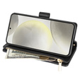 Husă cu clapetă pentru Samsung Galaxy S25 Edge, Rhombus Crossbody Leather, negru