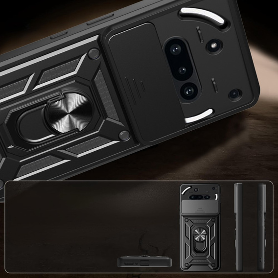 Husă blindată pentru Nothing Phone 3a, CamShield Slide, negru