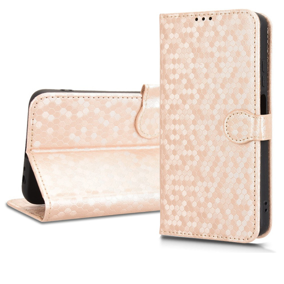 Husa cu clapetă pentru Motorola Moto G56 5G, Wallet Rhombus, de aur