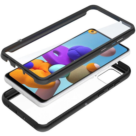 Carcasă pentru Samsung Galaxy A21S, Shockproof, cu folie, albastru