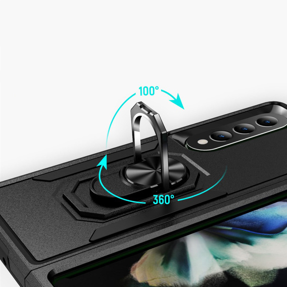 Husă blindată pentru do Samsung Galaxy Z Fold 4 5G, Nox Case Ring, negru