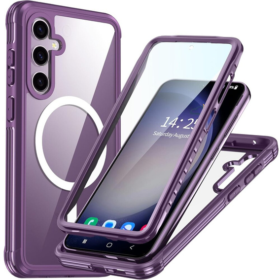 Carcasă pentru Samsung Galaxy S23 FE, Shockproof, cu folie pentru ecran, pentru MagSafe, violet