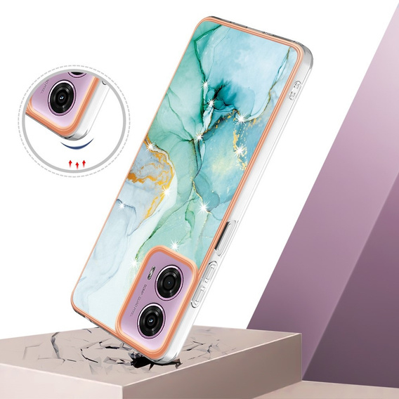 Carcasă de protecție pentru Motorola Moto G24 / G24 Power / G04, Marble Slim Case, verde