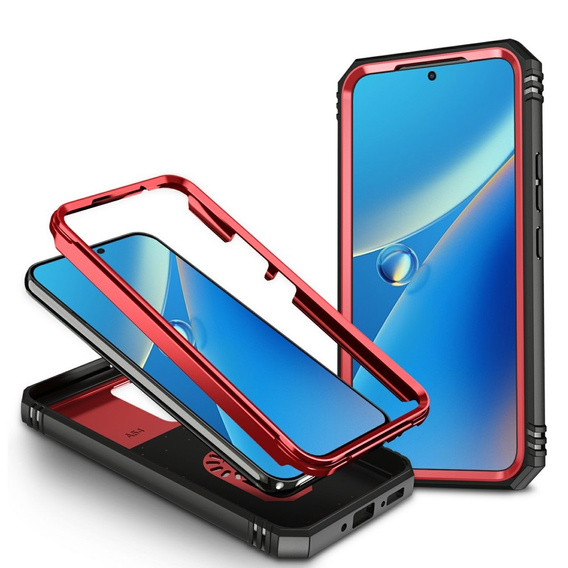 Husă blindată pentru Samsung Galaxy A54 5G, CamShield Slide, roșu / negru