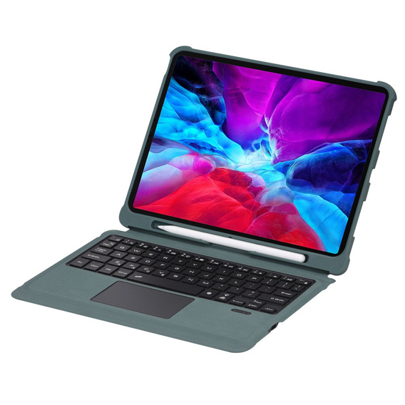 Carcasă + tastatură iPad Air 10.9 4 2020 / 5 2022, TouchPad Pen Slot, verde