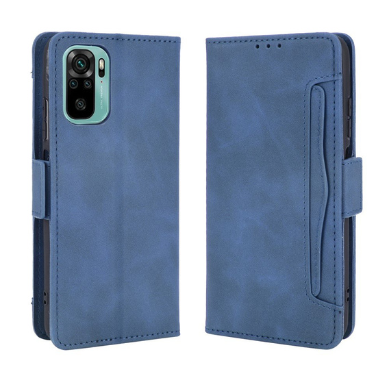 Cu clapetă pentru Xiaomi Redmi Note 10/10S, Card Slot, albastru