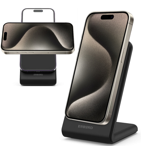 Încărcătorul wireless inductiv ERBORD, 15W, negru