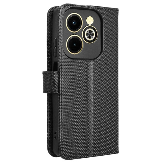 Cu clapetă pentru Infinix Hot 40i, Wallet Smart Magnet, negru