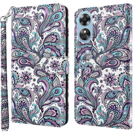 Cu clapetă pentru Oppo A17, Light Spots Decor, violet
