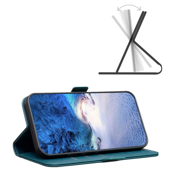 Husa cu clapetă pentru Xiaomi Redmi Note 13 5G, BINFEN Wallet, verde