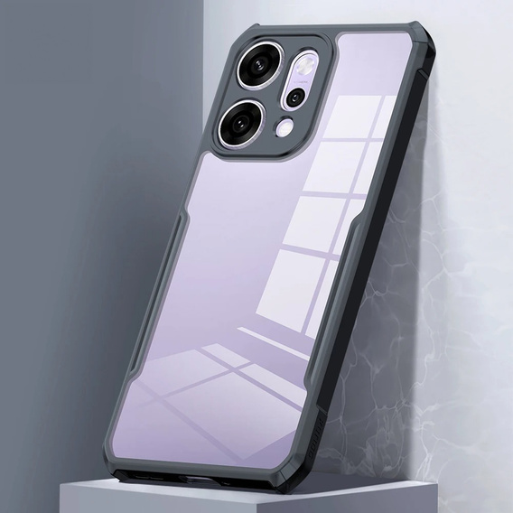 Carcasă pentru Oppo Reno 14, întărită, transparentă cu laturi negre