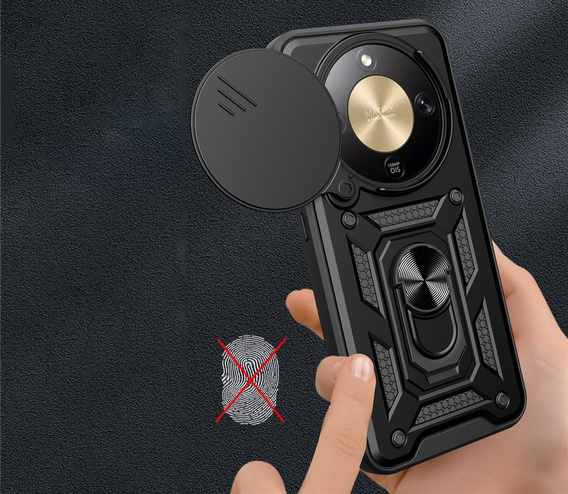 Husă blindată CamShield Slide cu capac pentru cameră și inel pentru Honor Magic 8 Lite