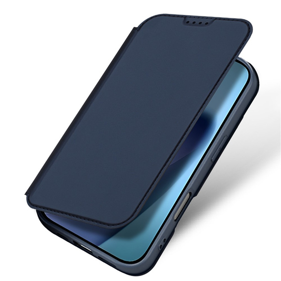 Husă Dux Ducis pentru iPhone 17, Skin Pro, cu flip cover, cu slot pentru carduri, albastru marin