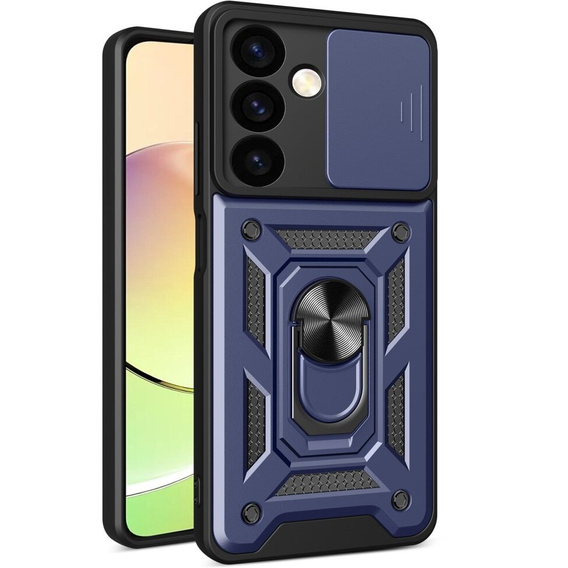 Husă blindată pentru Samsung Galaxy S24+ Plus, CamShield Slide, albastru