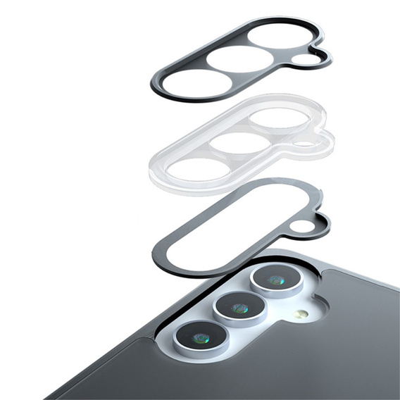 Carcasă pentru Samsung Galaxy S24, Fusion Hybrid, cu protecție pentru camera foto, transparent / negru