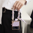 Husă pentru Samsung Galaxy Z Flip3 5G, Grid Leather, violet