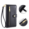 Cu clapetă pentru iPhone 14 Pro Max, Wallet Zipper Pocket, negru