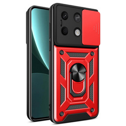 Husă blindată pentru Xiaomi Redmi Note 13 5G, CamShield Slide, roșu